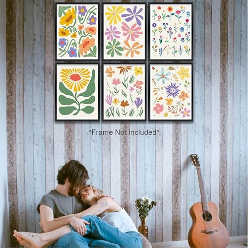 Miniatura 5 de 6 piezas de decoración de terapia de oficina, impresión de flores, impresiones artísticas para el hogar, granja, oficina, baño, cocina, dormitorio,