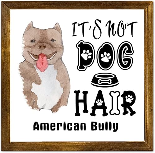 Letrero de madera con texto en inglés «It's Not Dog Hair» («It's Not Dog Hair» American Bully Dog Dog), regalo decorativo para la pared del hogar,