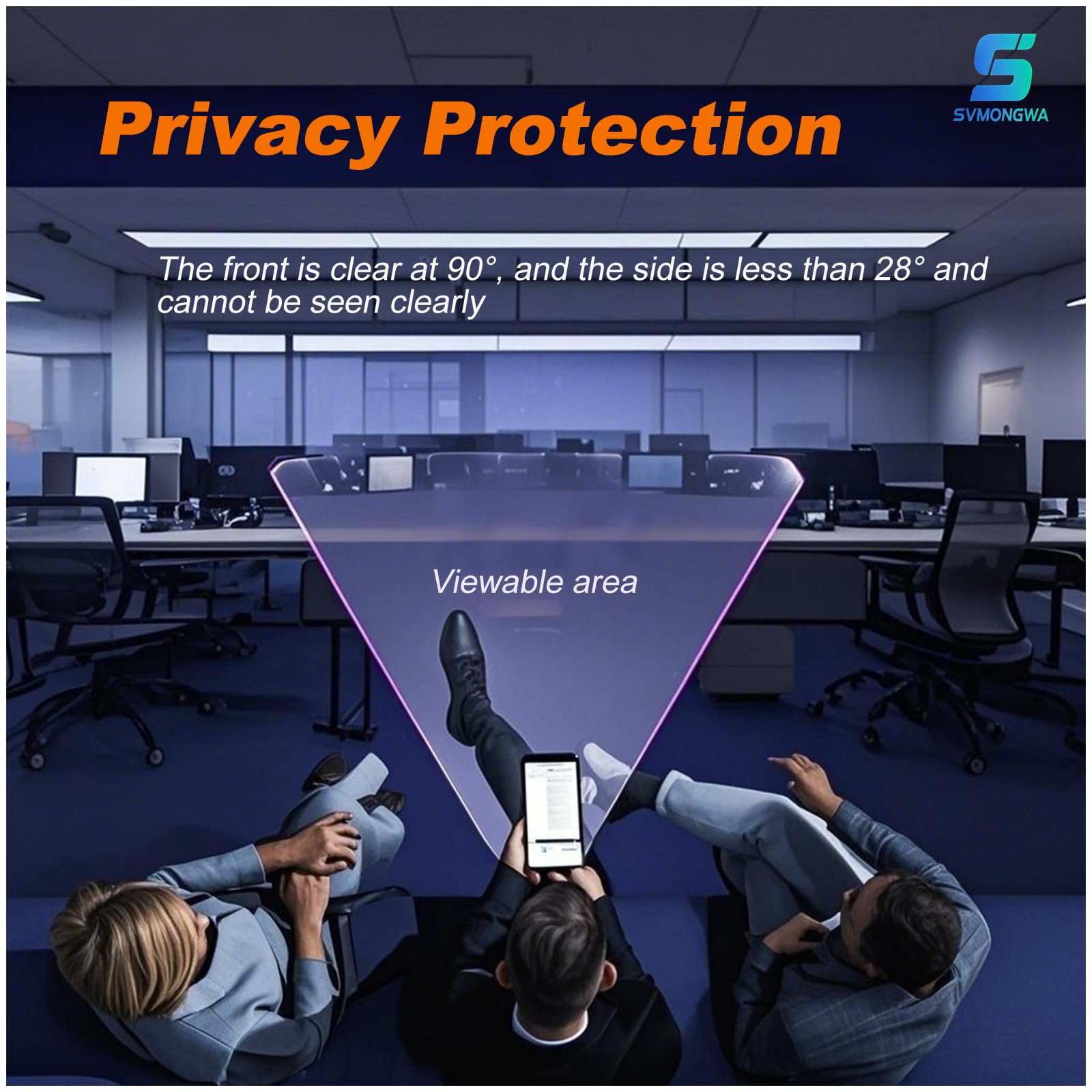 Paquete de 2 protectores de pantalla de privacidad para Samsung Galaxy A54 con 2 protectores de lente de cámara, película de vidrio templado antiespía de cobertura completa, dureza 9H, sin