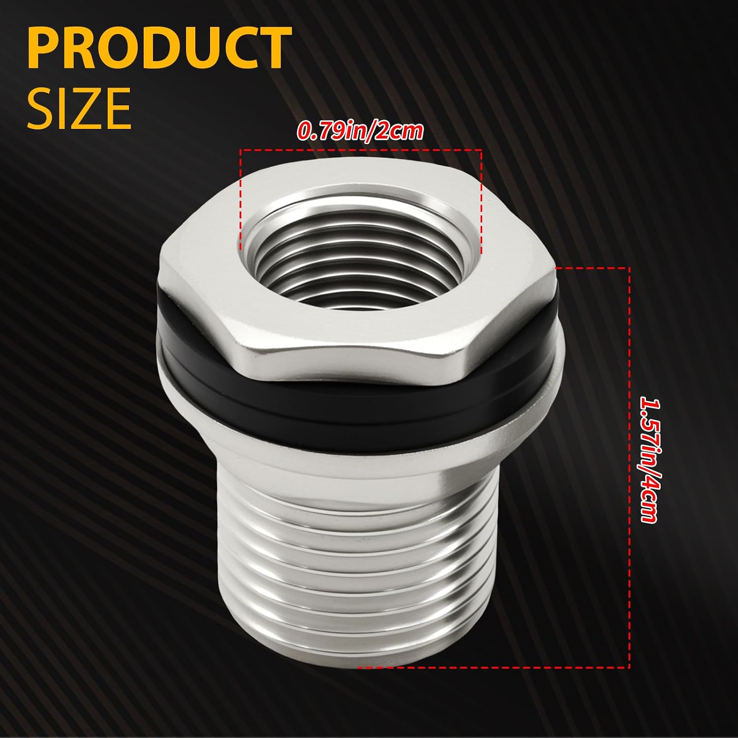 MDEOOSKY 2Pcs Stainless Steel Bulkhead Fitting, 1/2" Female NPT and 3/4" Male GHT Connector, Suitable for Hose Threaded, Tanks