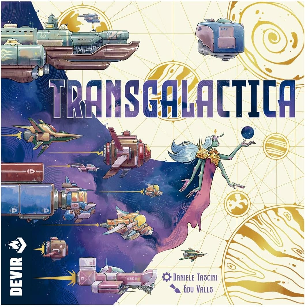 Transgalactica Board Game, Space Worker Placement and Engine Building Game