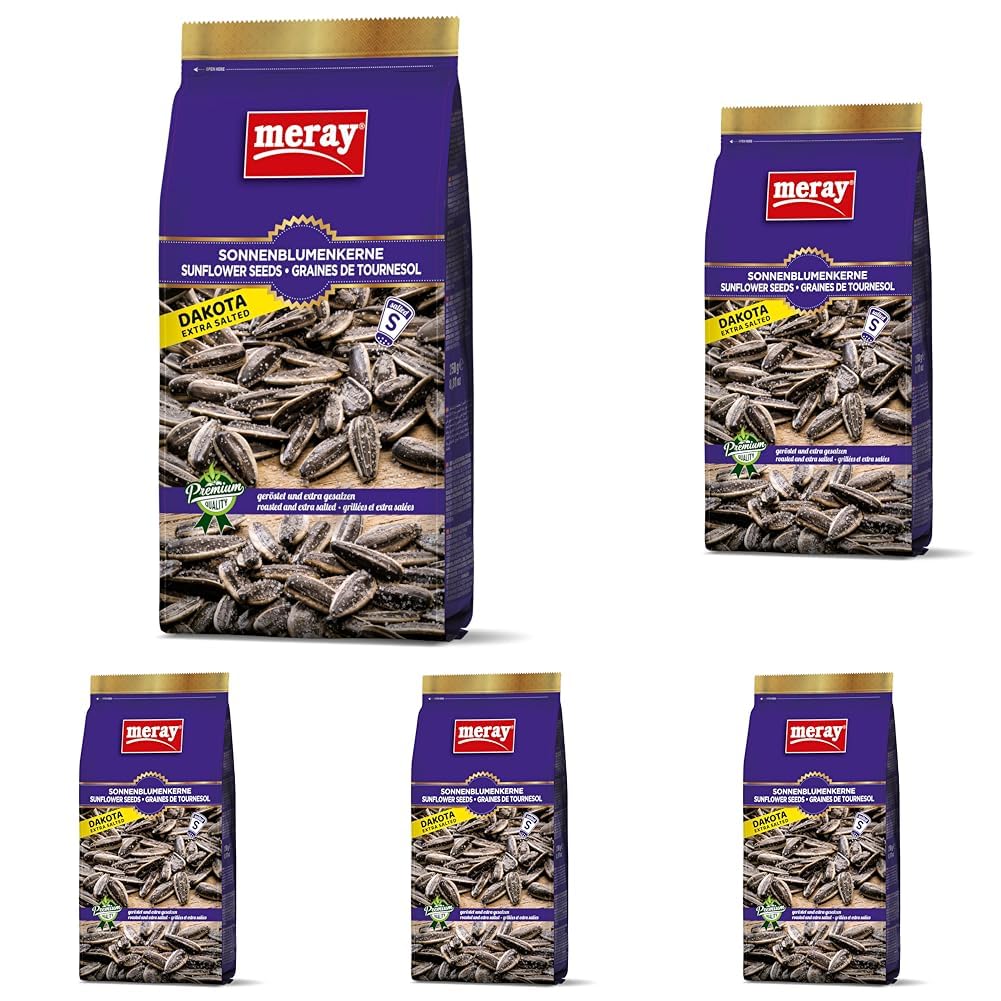 MERAY Dakota Sonnenblumenkerne Geröstet & Extra Gesalzen 250g (Packung mit 5)
