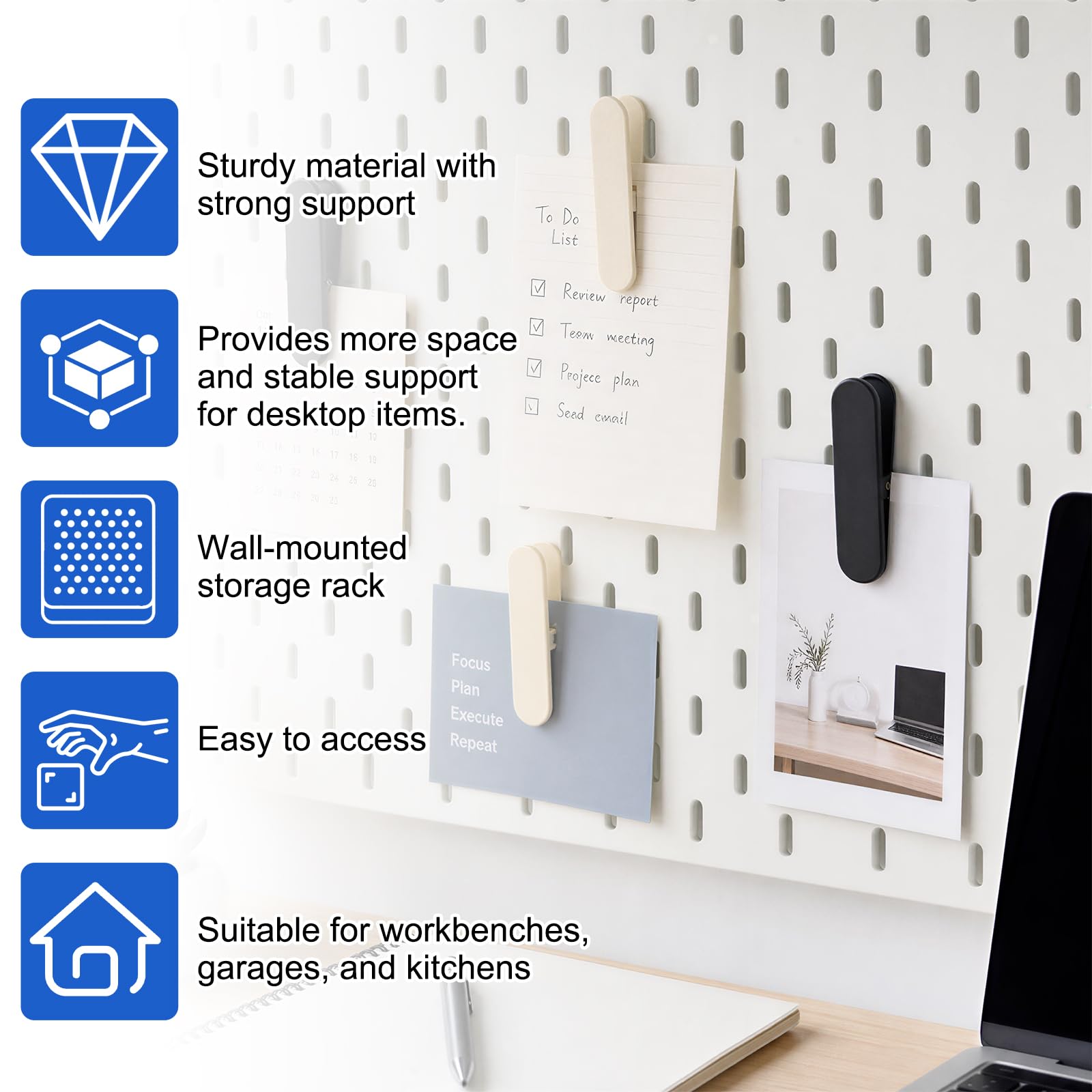sourcing map Stecktafel-Clips, Metall, Wandaufbewahrung, Stecktafel-Zubehör
