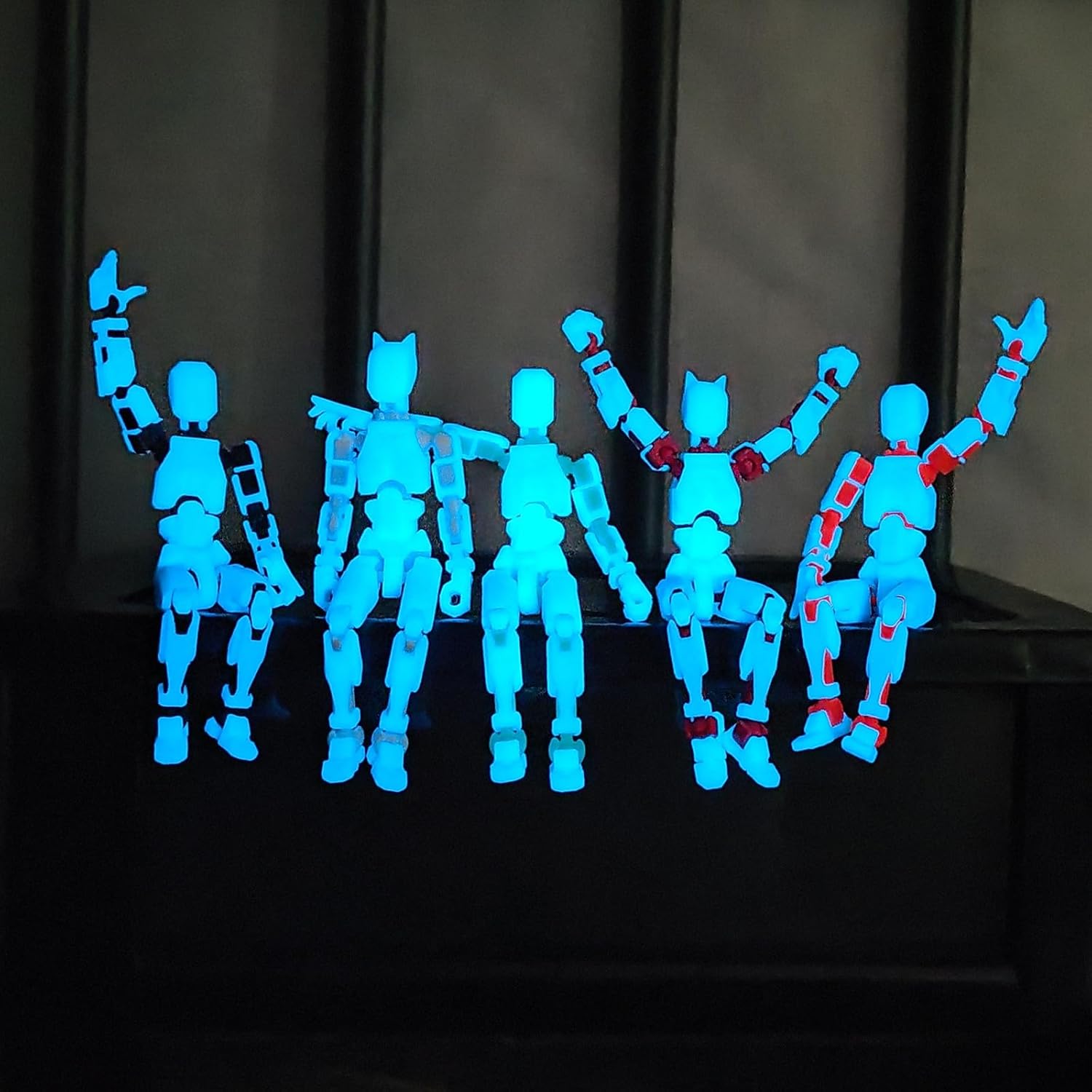 Titan 13 Action Figures (Grow in The Dark Blue) T13 3D Action Figure Set Already Assembled Dummy Robot Nova 13 Printed Multi-Jointed Movable Toy for Gift Collectors (Blue Orange + Dog) - Image 5