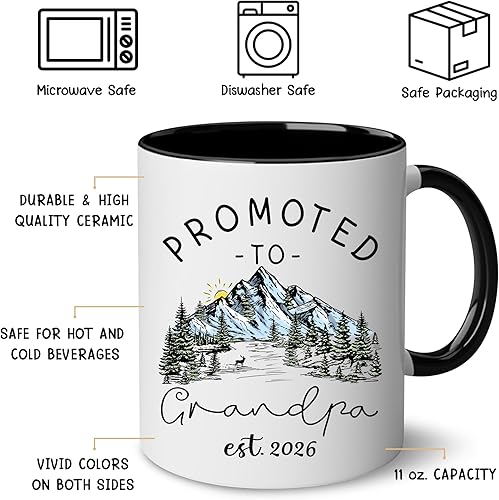 Miniatura 3 de BSQUIELE Regalos para abuelos por primera vez Taza promocionada a abuelos Anuncio de embarazo para abuelo abuela Tazas para el día de la madre