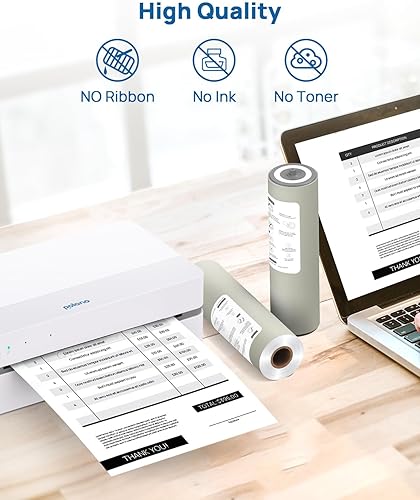 Miniatura 4 de POLONO - Papel de impresión térmica de tamaño carta de 85 x 11 pulgadas papel térmico para impresora inalámbrica POLONO FT800 2 rollos total 200