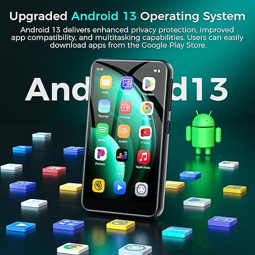 Miniatura 3 de Reproductor MP3 de 160 GB con Bluetooth y WiFi, reproductor de música HiFi Android 13 para SpotifyPandoraAudibleYouTube, pantalla táctil de 4.02