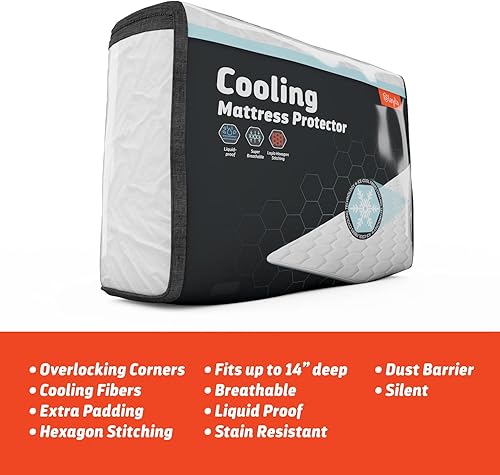 Miniatura 6 de Layla Protector de colchón, barrera de colchón a prueba de líquidos, funda de cama transpirable impermeable que duerme fresco, 3 modelos para una