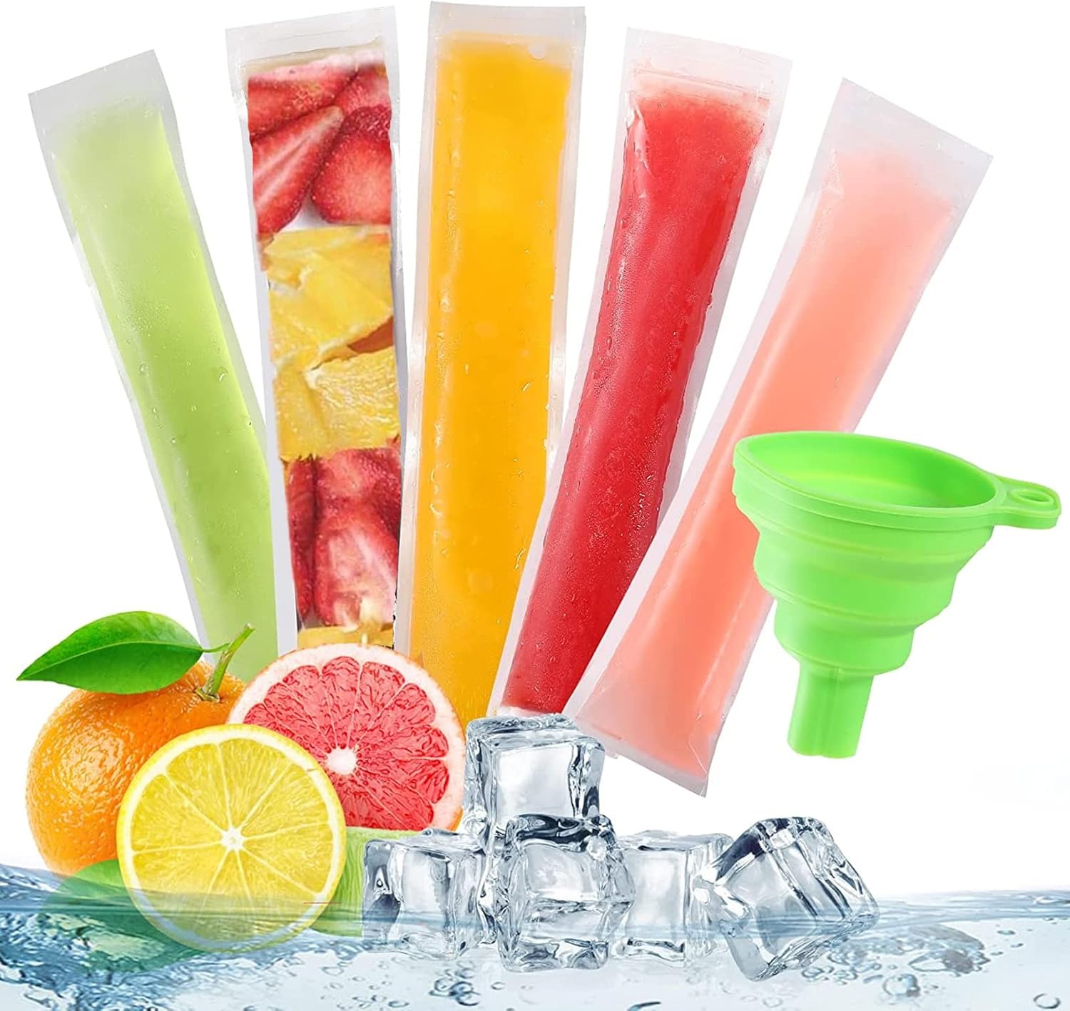 50Pcs Ice Pop Bags, Ice Bags, Disposable Ice Pop Bags, Popsicle Bags