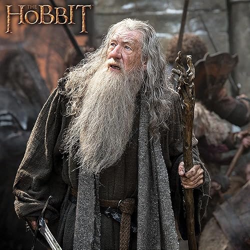 Miniatura 5 de United Cutlery El señor de los anillos Gandalf The Grey Staff con tubo, auténtica réplica de utilería de película, construcción de poliresina,