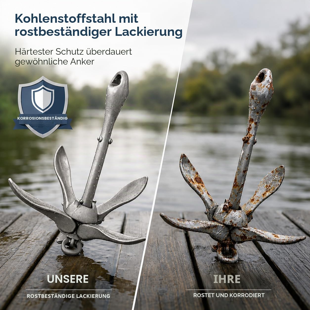 Best Marine and Outdoors Kajak-Anker, 1,6 kg schweres Ankersystem-Set für Kajaks, Kanus, SUP Paddle Boards & Jetski, Angeln, Bootfahren & Kajakzubehör