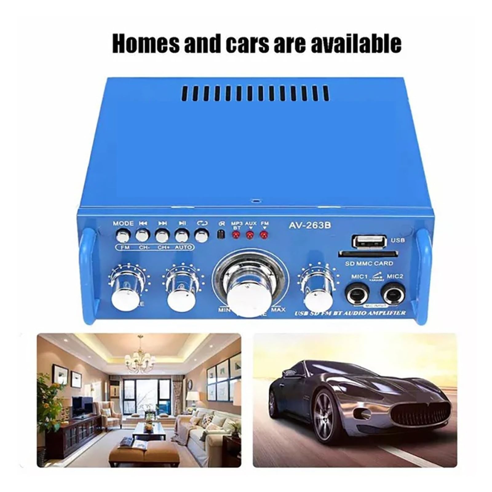 Strona główna Wzmacniacz mocy Bluetooth o dużej mocy 2.0-kanałowy mini wzmacniacz mocy o stałej rezystancji Do kina domowego