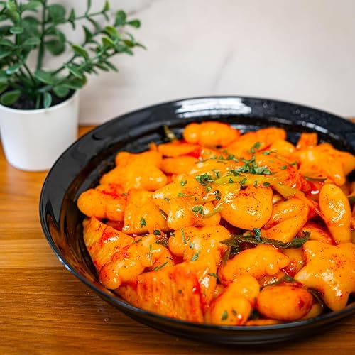 Miniatura 8 de Pastel de arroz coreano, Tteokbokki, divertido y masticable, 1 paquete (paquete de 2 individuales) vegano, sin OMG, sin gluten, fácil de cocinar,