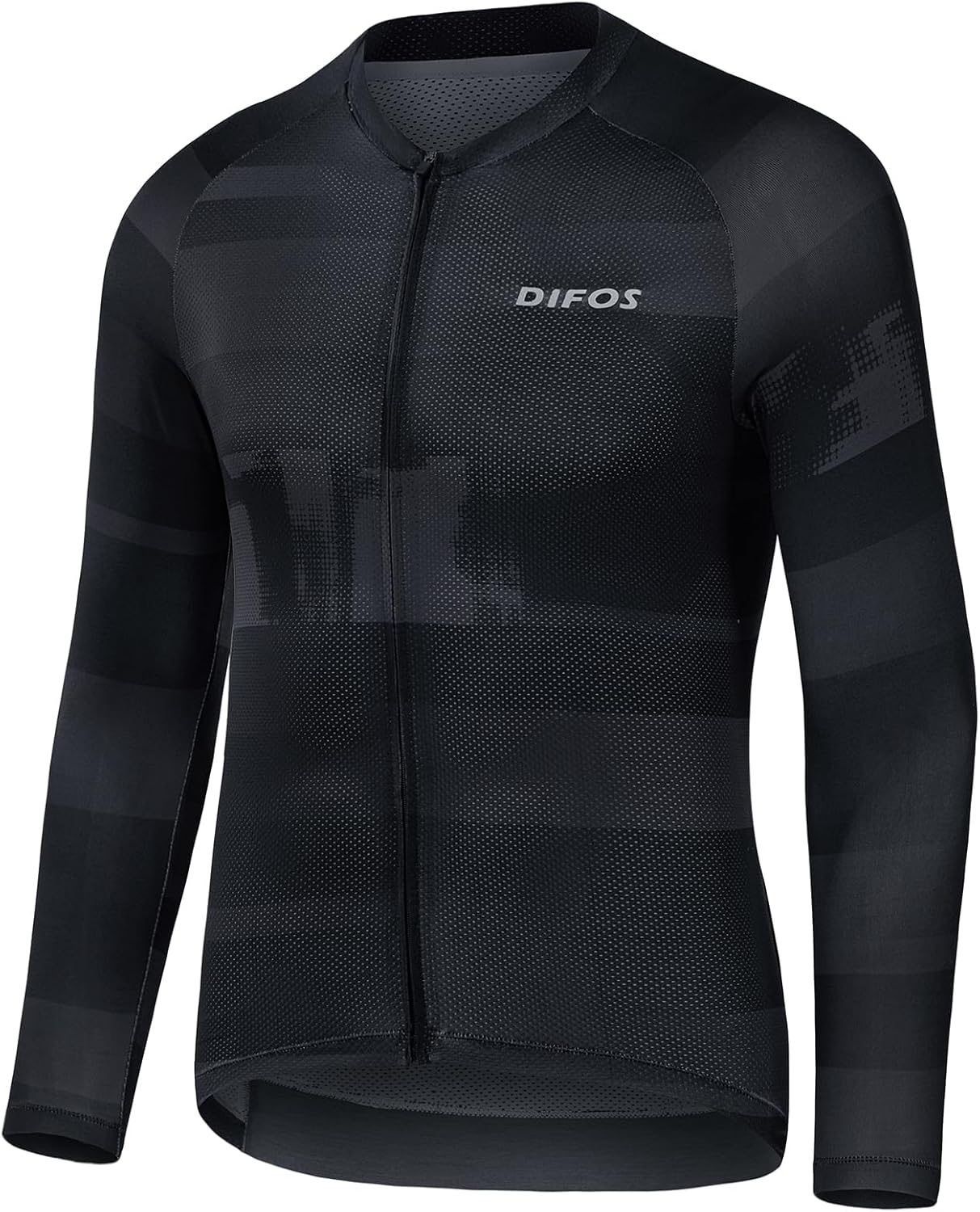 Men's Cycling Jersey Long Sleeve UV Sun Protection UPF 50+ Reflective Full Zipper Bike Jersey Shirts with Pockets