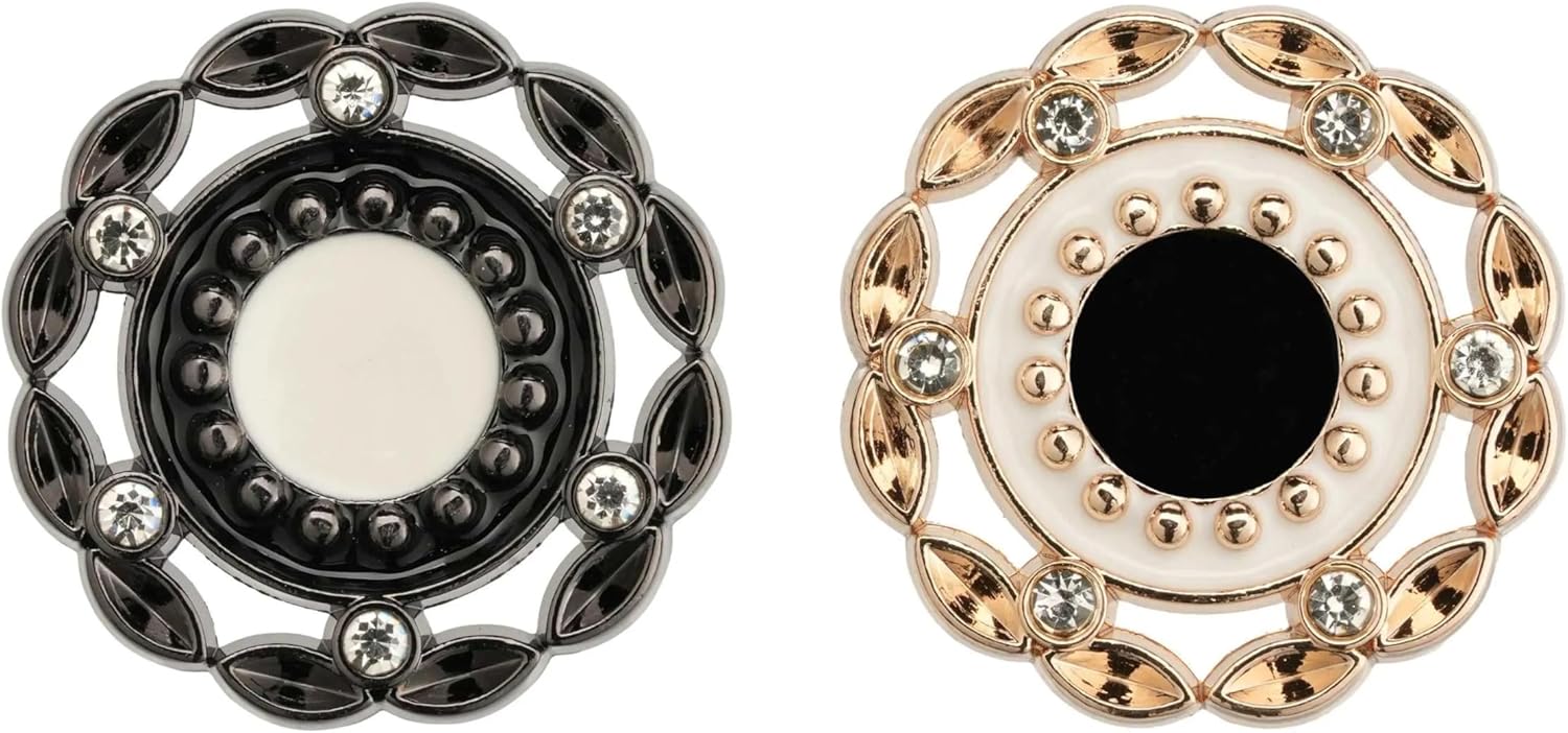 Twist Flower Edge Hollow Metal Button with Rhinestones for Crafts Sewing and Fashion Accessories