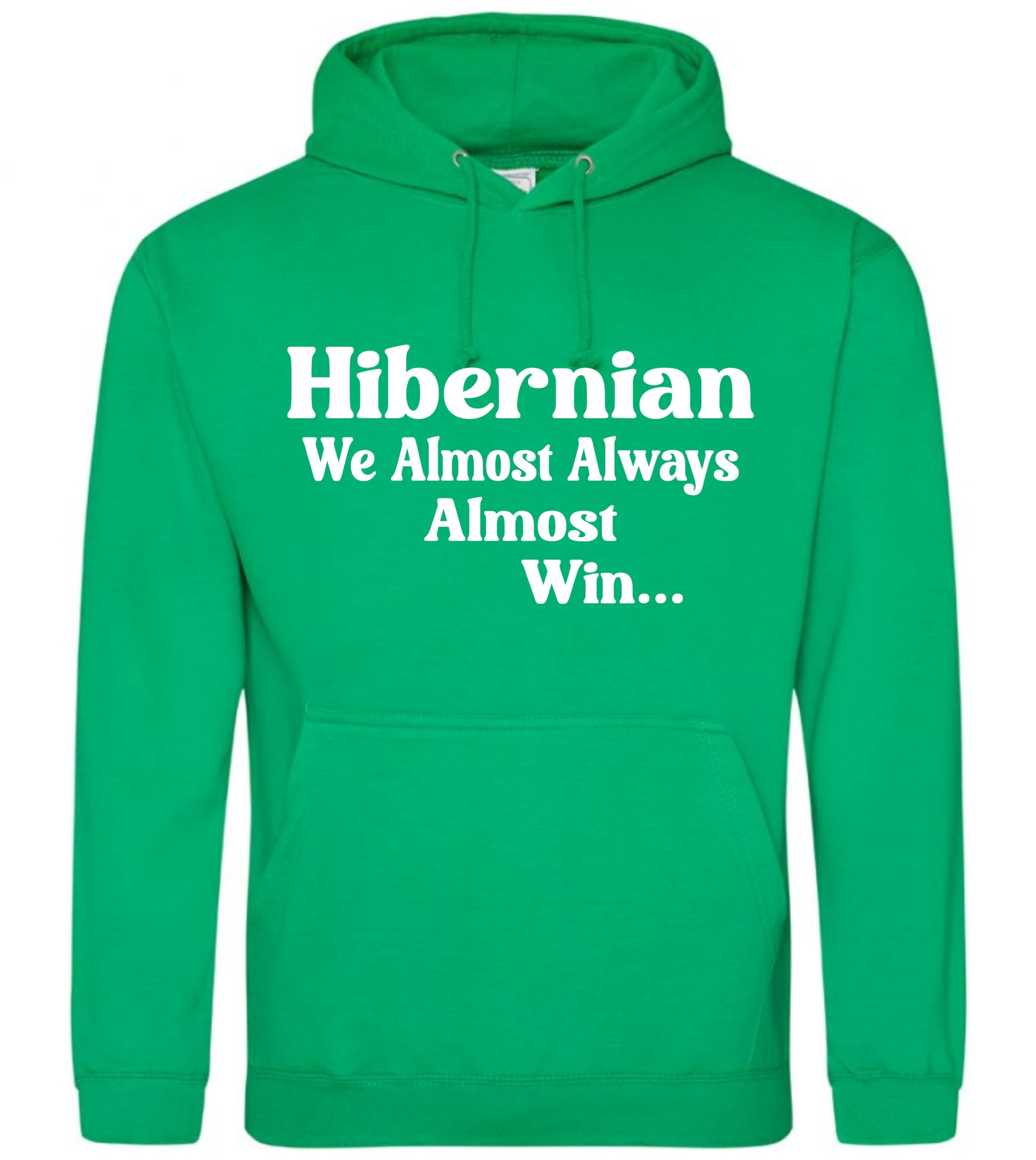 All About The Print Men's Black Hibernian Scottish Scotland Football Hoodie Almost Always Win Team Husband Present Gift Shirt Premium Soccer League Club