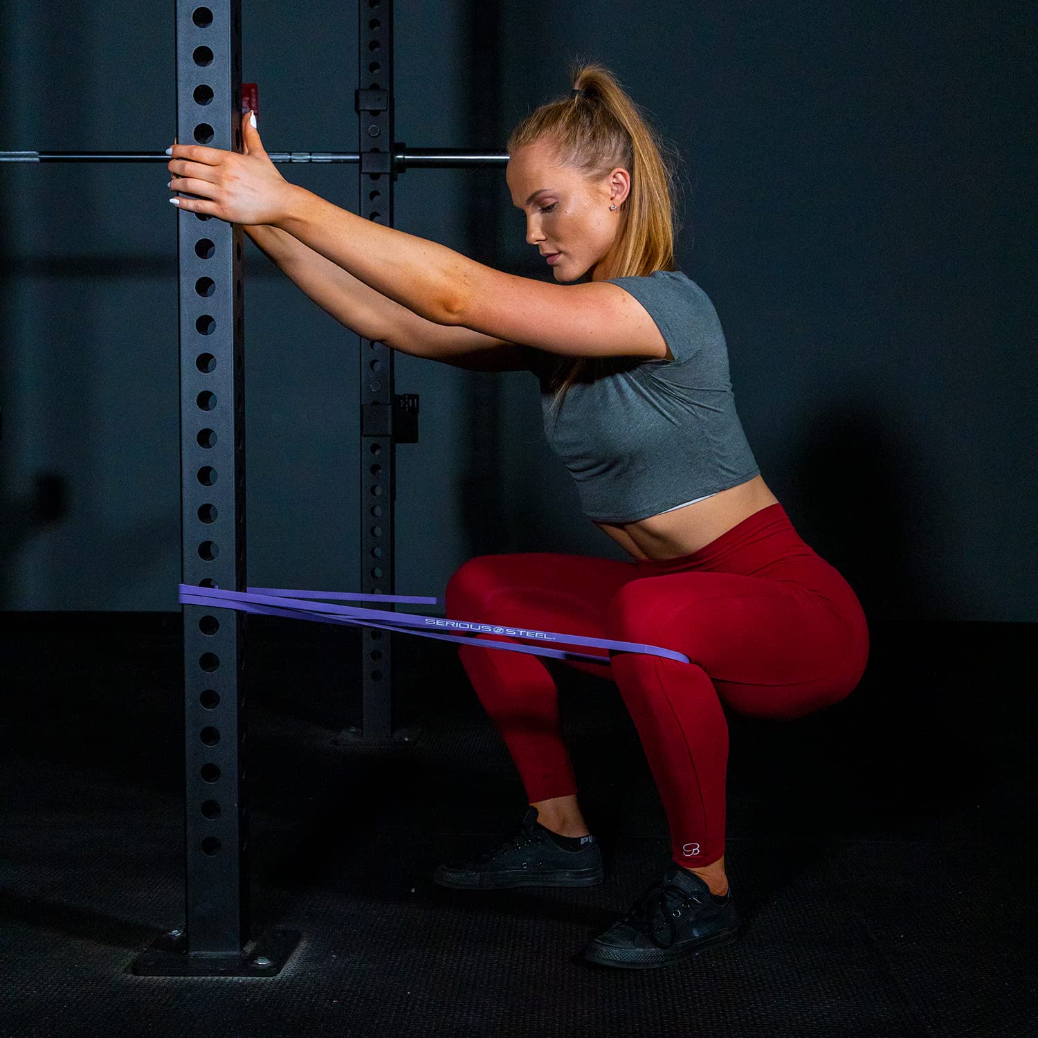Serious Steel - Bandas de dominadas de 104 cm con soporte para levantamiento de pesas, bandas de resistencia para estiramiento, levantamiento de potencia, entrenamiento de resistencia y bandas de