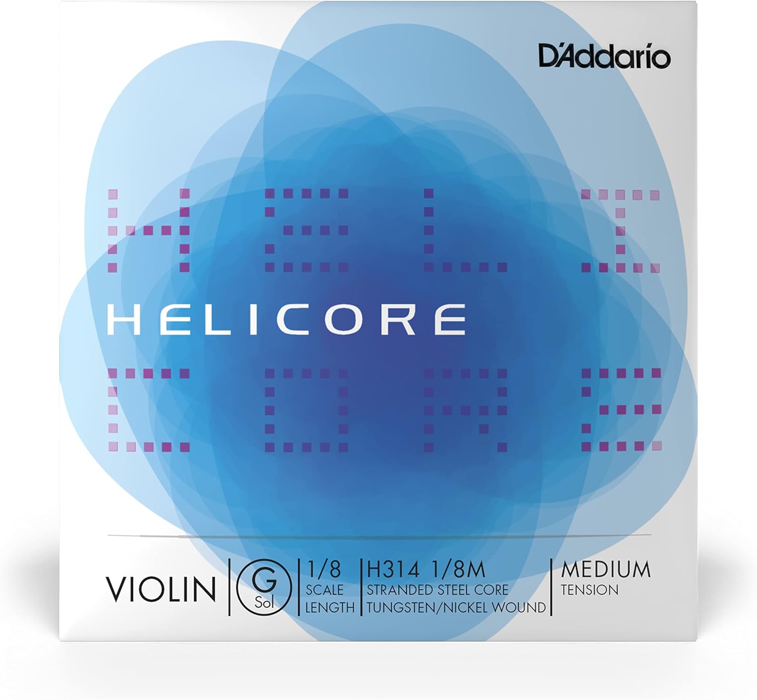 D'Addario Helicore Violin Single G String, 3/4 Scale, Medium Tension