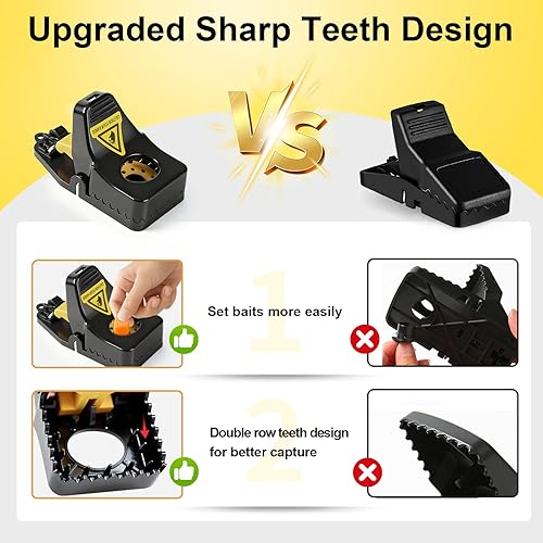 Miniatura 3 de Paquete de 6 trampas para ratones, trampa pequeña para ratones de interior para el hogar, trampas para ratones de alta sensibilidad, trampa para