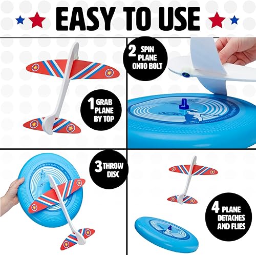 Miniatura 4 de NSG Sky High Flyer lanza, vuela y atrapa con una acción emocionante. Disco de lanzamiento seguro y fácil de avión. Aumenta el juego, regalo