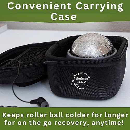 Miniatura 5 de Brookethorne Naturals Rodillo de bola de masaje Cryoglide - Masajeador de bolas de hielo de crioterapia para terapia de frío. Recuperación, punto de