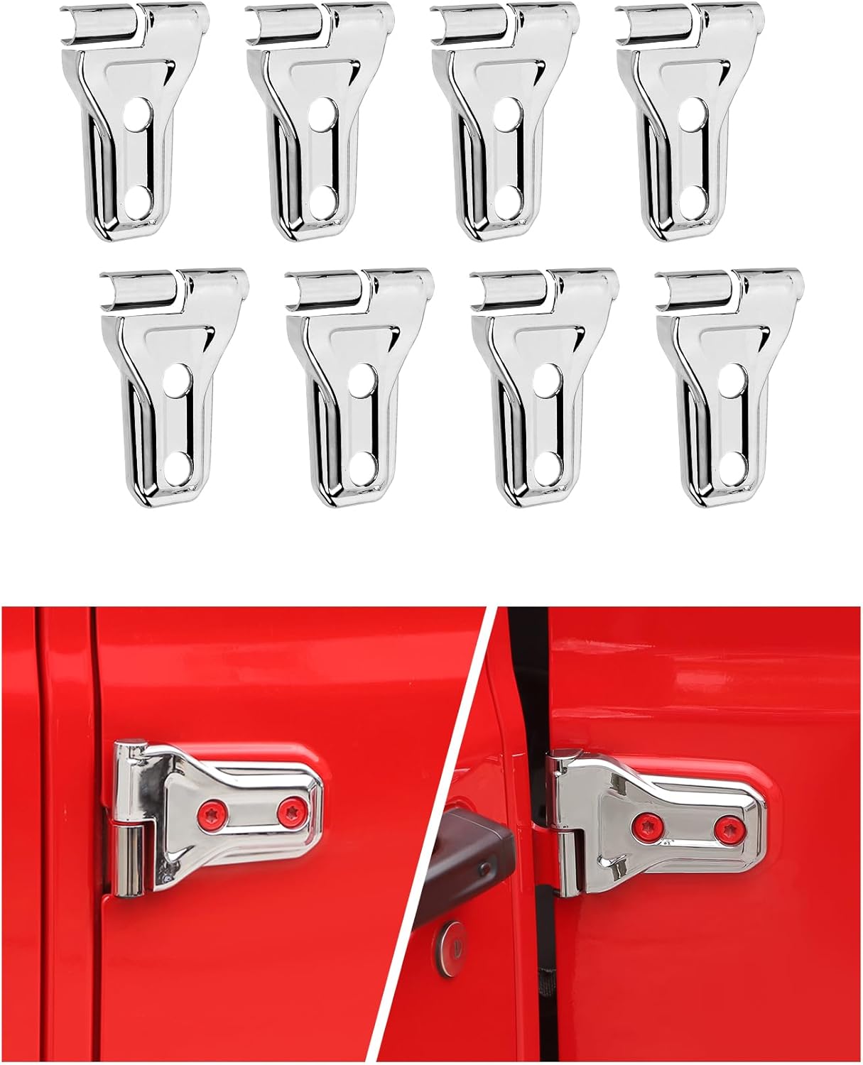 16pcs Door Hinge Cover Trim Door Hinge Protect Cover Trim Fit for 2018-2024 Jeep Wrangler JL 4 Door & 2 Door Exterior Accessories,Chrome