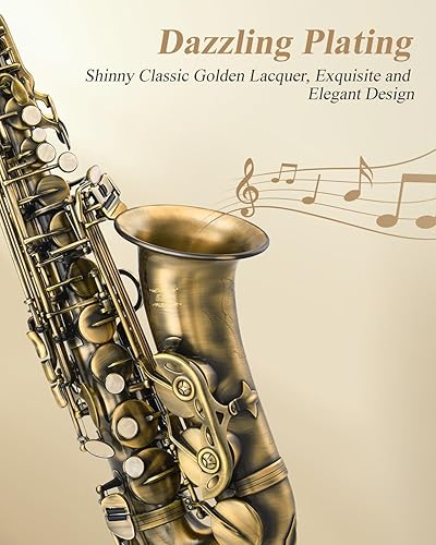 Miniatura 2 de Saxofón de bronce Eastar profesional Eb plano, kit completo para estudiantes principiantes con estuche de transporte, correas de boquilla, soporte