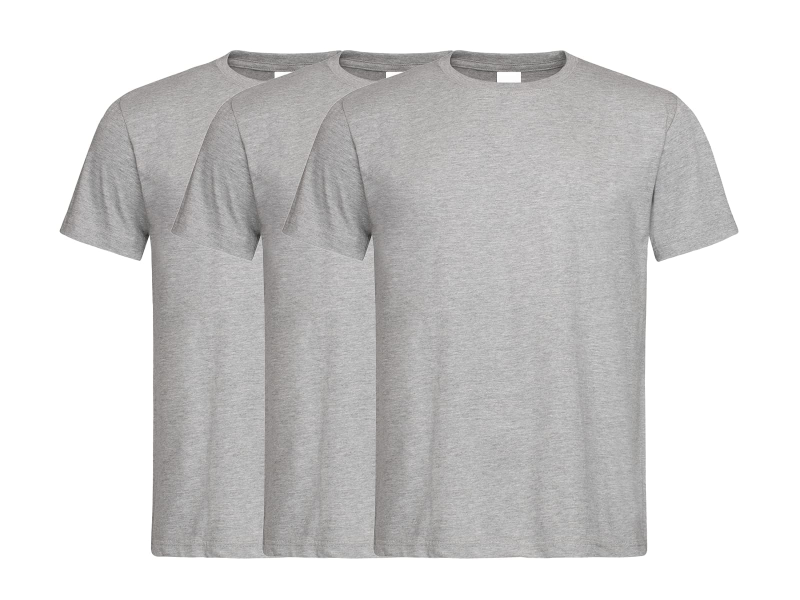 Coozo Unisex Heather Grey Pack Of 3 Classic Short Sleeve T-Shirts - Xl