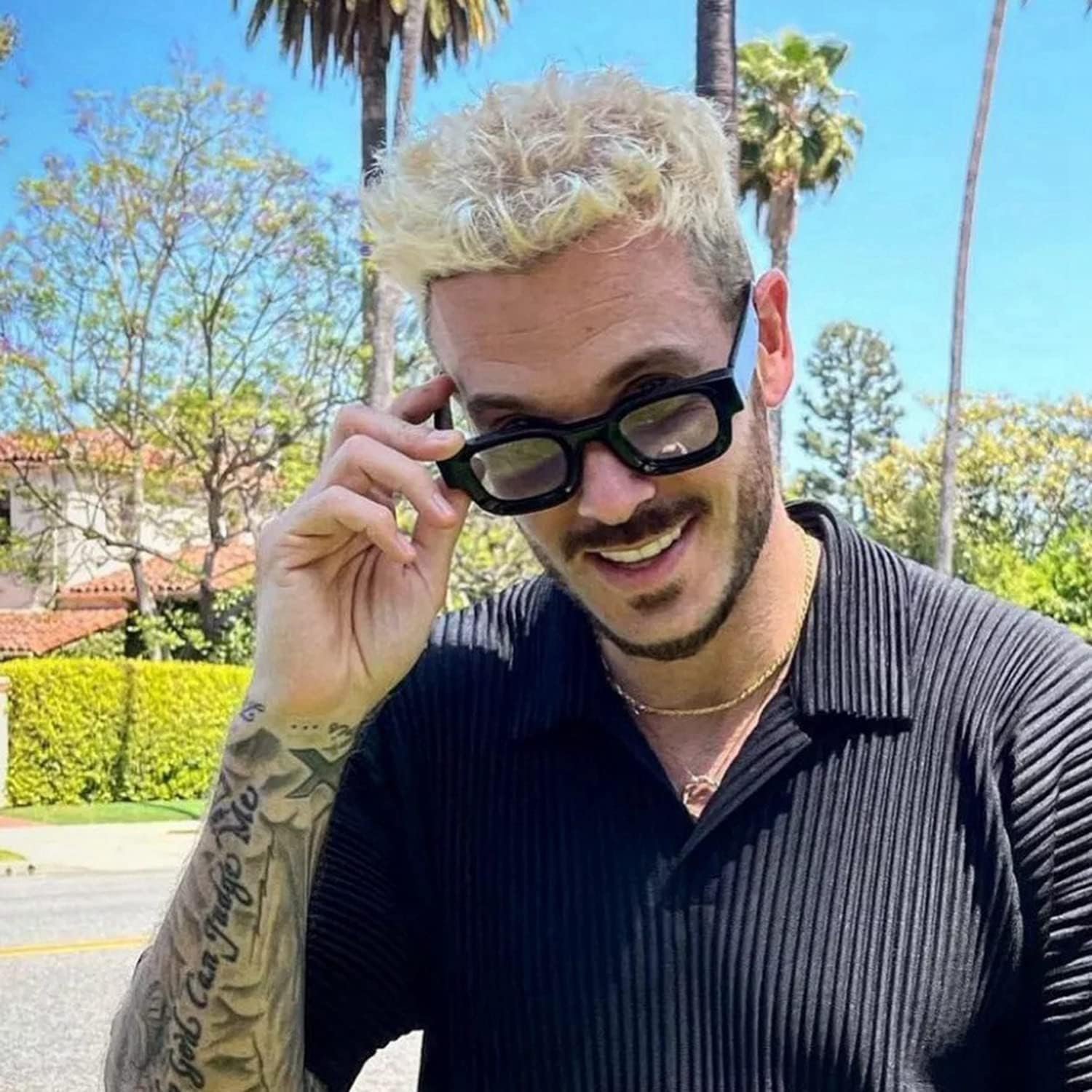 EYLRIM Thick Square Frame Sunglasses for Women Men Chunky Rectangle Polarized Sunglasses UV400 Protection - Image 2