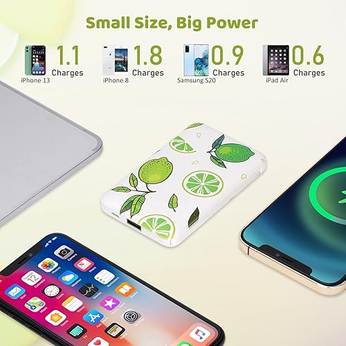 Miniatura 4 de Cargador portátil de 5000 mAh ultra delgado USB C para niñas, mini batería pequeña de carga rápida con cables integrados compatibles con teléfonos
