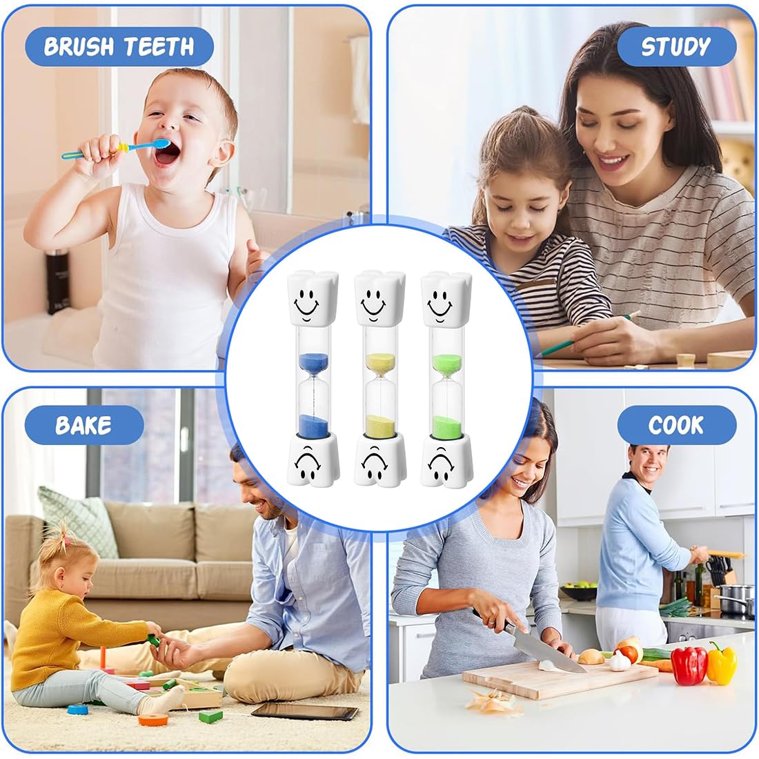 12 Clessidre Colorate Per Bambini - Timer Da 30 Secondi A 10 Minuti Per Lavare I Denti, Giochi E Gestione Del Tempo