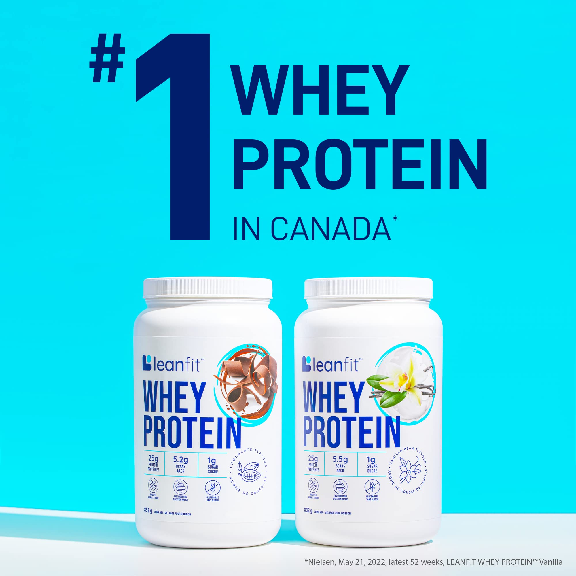 LeanFit® Grass-fed Whey Protein Powder, Natural Chocolate, Gluten-Free, Keto-Friendly & Low-Carb 24g Protein, 23 Servings, 858g (1.89 Pound) Tub — Amazon image 2