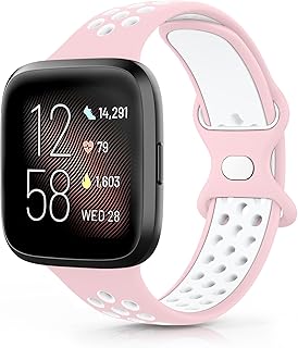 Vancle Silicone Bands Compatible with Fitbit Versa 2 Watch Bands Women Men, Soft Breathable Sport Replacement Wristbands for Fitbit Versa 2 / Fitbit Versa/Versa Lite/Versa SE