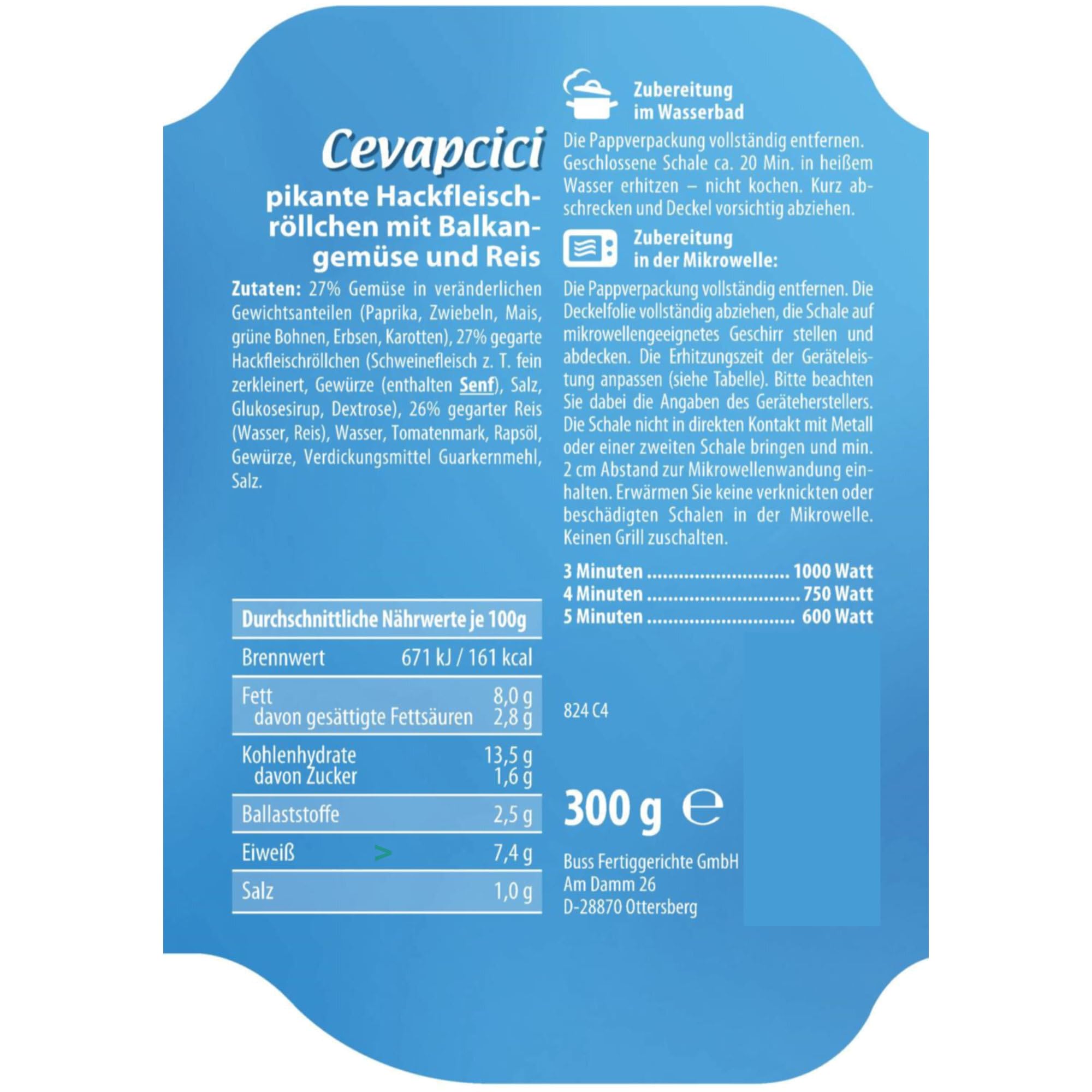 Buss Fertiggerichte Probierpaket XXL (8x300g Packung) + usy Block