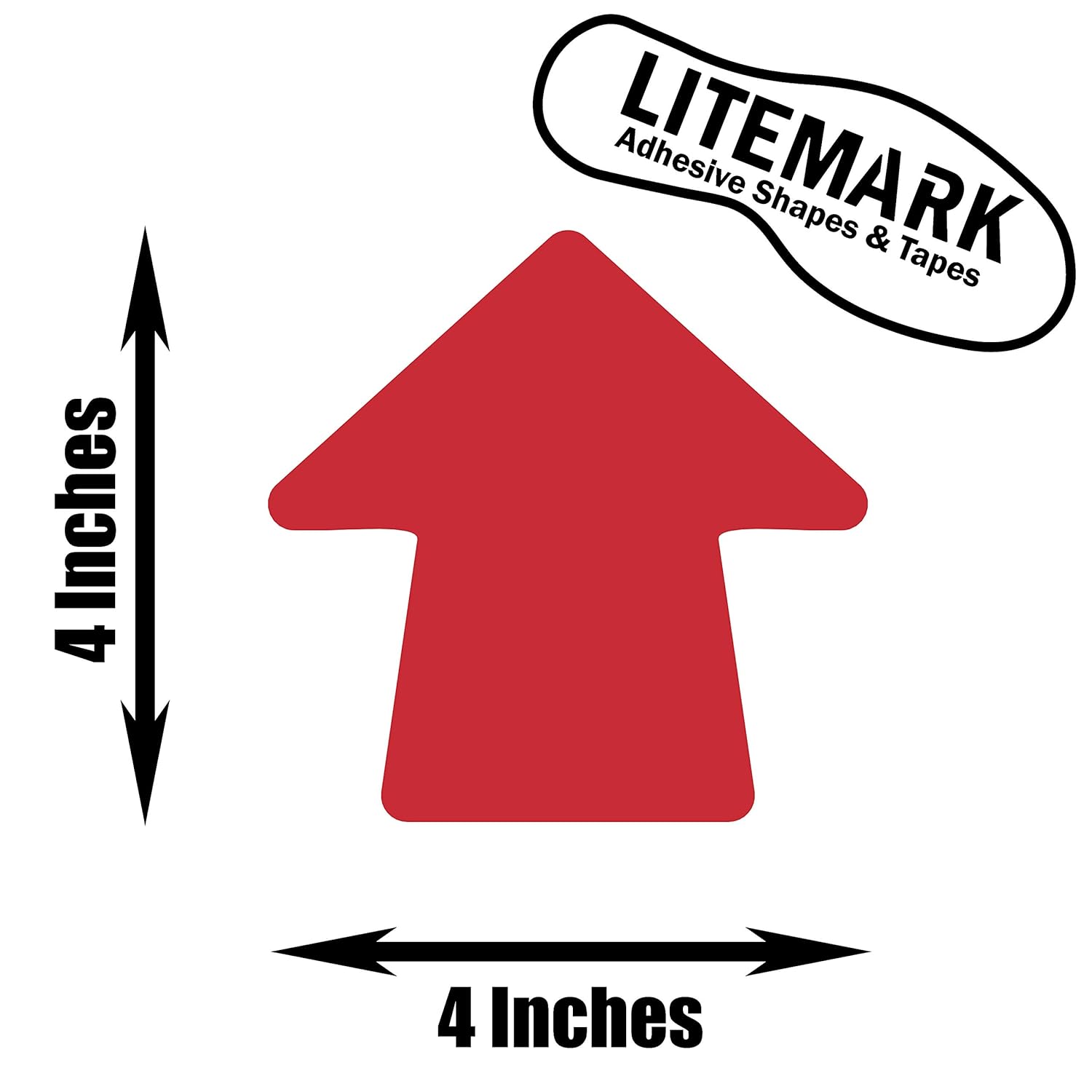 LiteMark 4 Inch Red Round Arrow Floor Decal Stickers, Removable Matte Finish Waterproof Vinyl Arrow Sign Decals for Traffic Flow, Retail Stores & Directional Signage 16 Packs