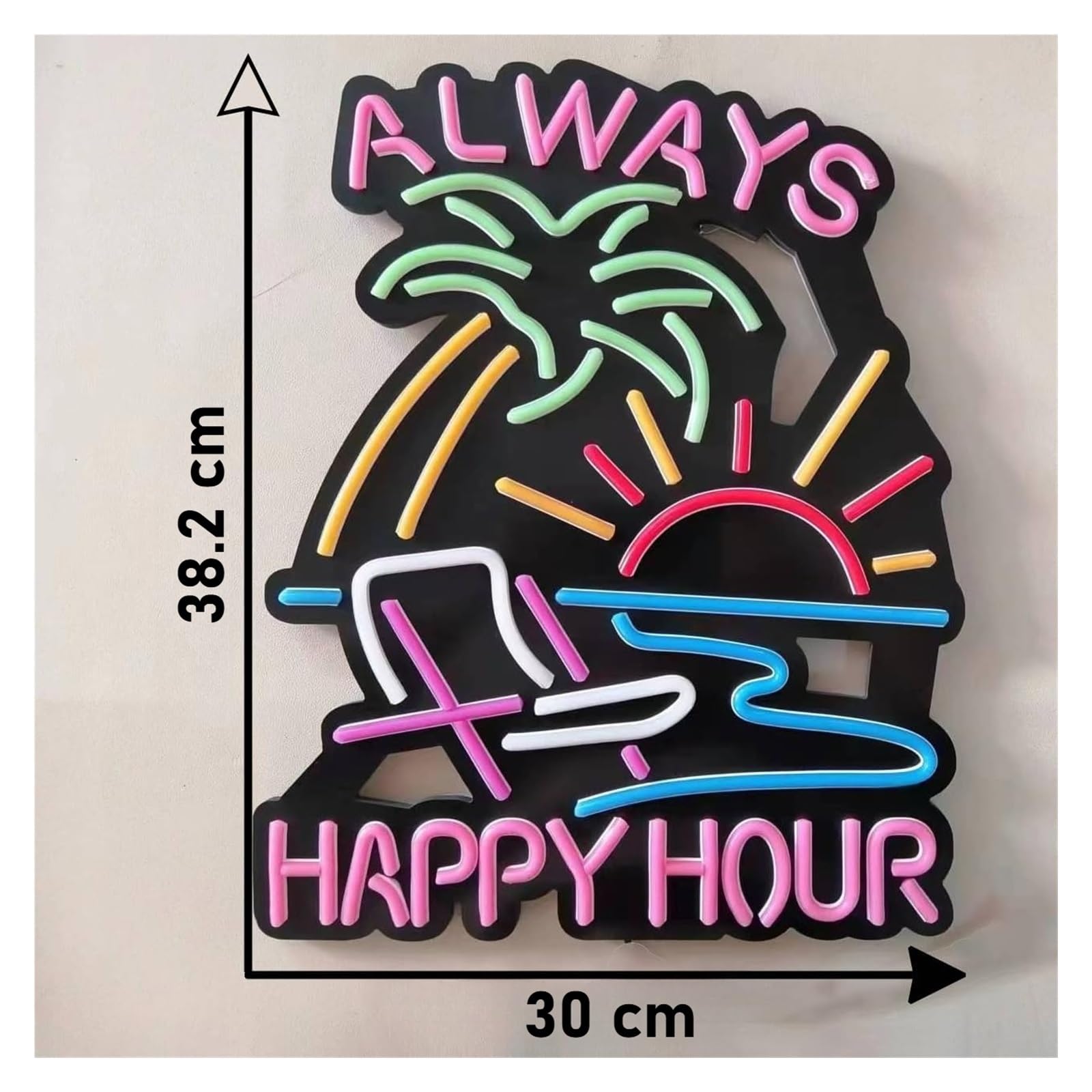 Luci da parete al neon dimmerabili per happy hour per bar, pub, sala giochi, feste in spiaggia, regalo celebrativo
