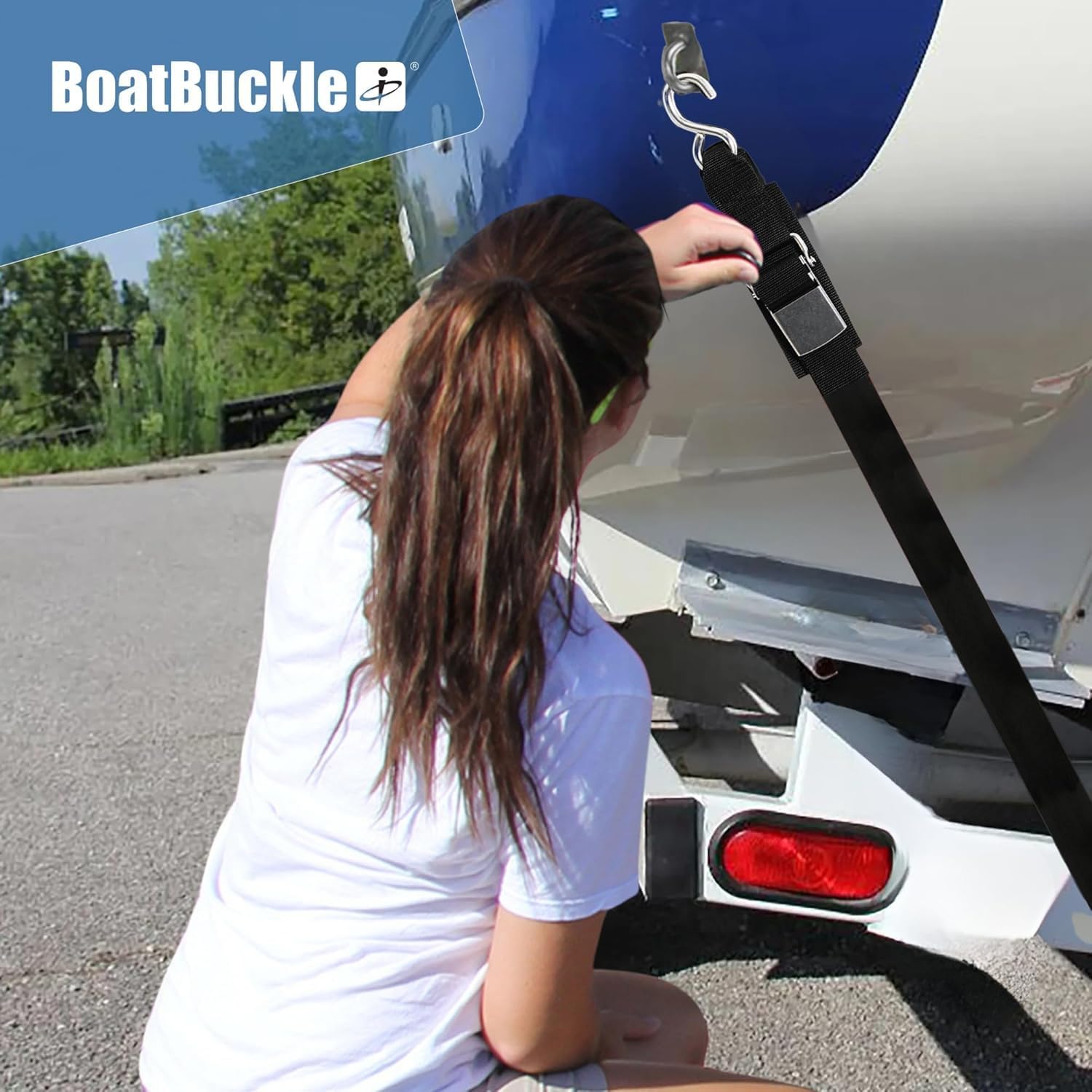 BoatBuckle Stainless Steel Kwik-Lok Transom Tie-Down- Pack of 2