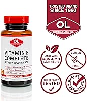Vista 4 de Olympian Labs Vitamin E Complete Tocomin, 200IU 60 Softgels, Fight Free Radicals, Supports Brain, Skin & Hair, 60 Servings