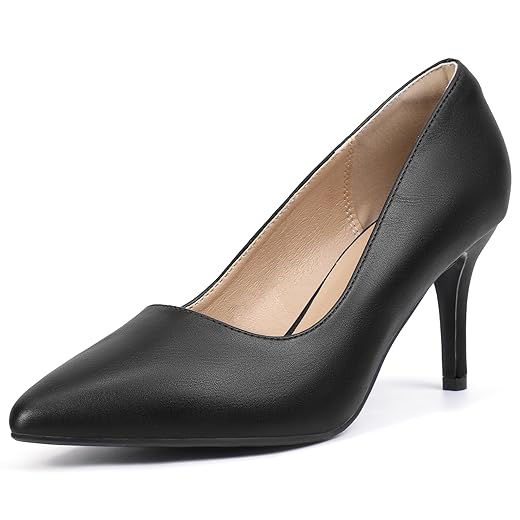 IDIFU IN3 High Heels Pumps Closed Toe Heels Women's Pumps Stiletto Pointed Toe Dress Shoes Wedding Prom Bridal Work Office Bride Guest Trendy Dressy Fashion Comfortable Pump Shoes