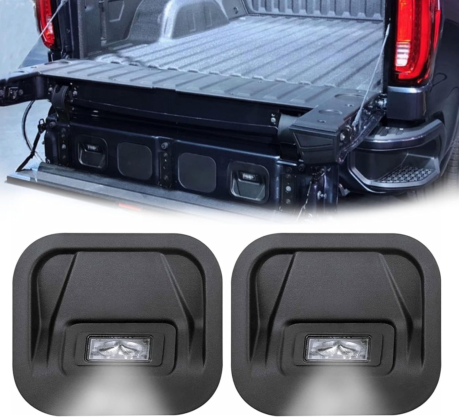 A-Premium Tailgate Step Light LED Truck Bed Multi-Pro Lamp Kit Compatible with GMC & Chevy Models - Sierra 1500 2019-2021, Sierra 2500 3500 HD 2020-2021, Silverado 2020-2022, Replace# 84347814