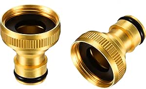 Akozon 4-Wege Gartenverteiler 3/4 Zoll - Messing Schlauchverteiler Für Bewässerung