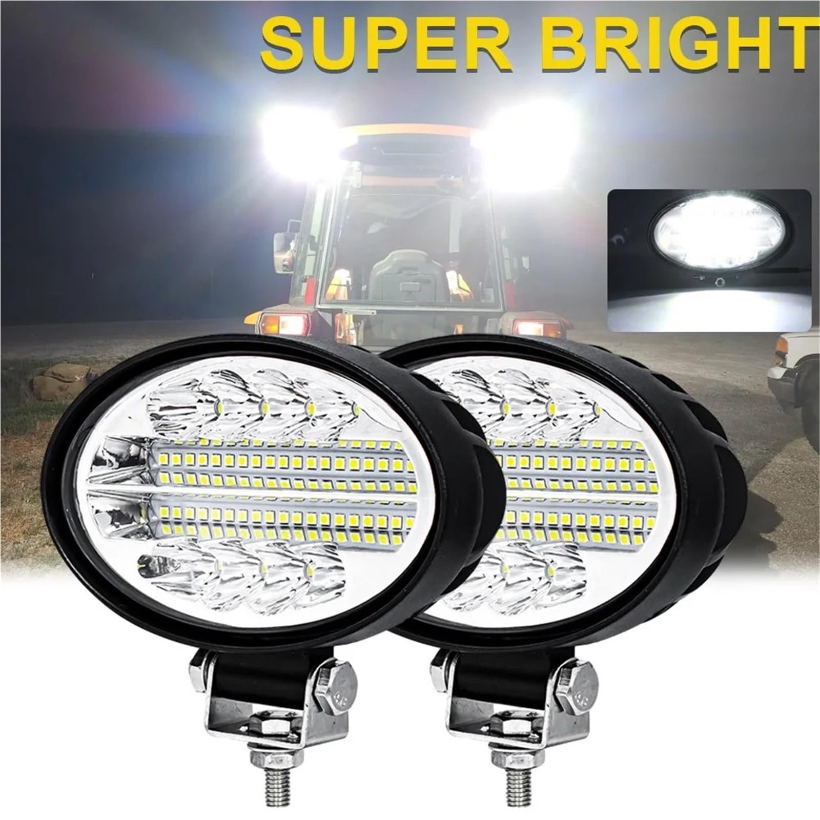 tylne światła LED Listwa świetlna LED 5,5 cala, reflektor samochodowy, dioda LED, światła przeciwmgielne, reflektory LED 12-24 V Lampa tylna zespolona(White 2PCS)