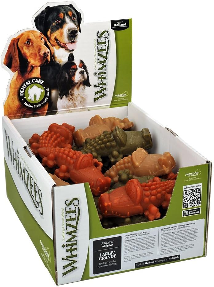 Paragon Alligator Dental Chews for Large Dogs, 30 CT