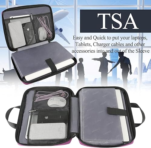 Miniatura 20 de Ytonet Funda profesional para transportar laptop de 13 a 13.3 pulgadas, delgada, con asas, resistente al agua, compatible con laptops MacBook Air