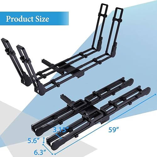 Miniatura 2 de Soporte de bicicleta plegable para 2 bicicletas (receptor de 2 pulgadas) con soporte de enganche de 2 brazos para coche SUV
