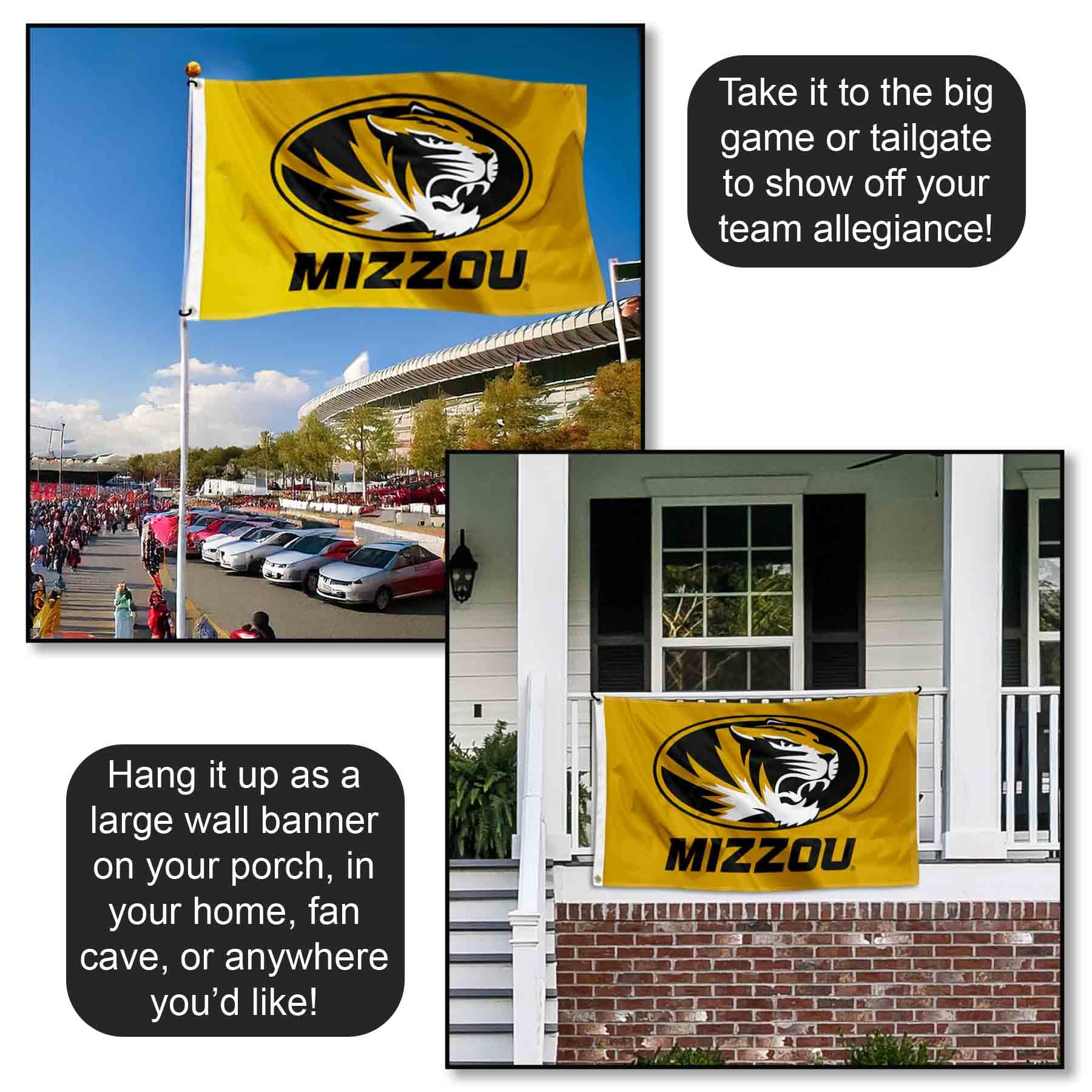 University Of Missouri Tigers Garden Flag - Double-Sided Polyester Banner For MU Fans
