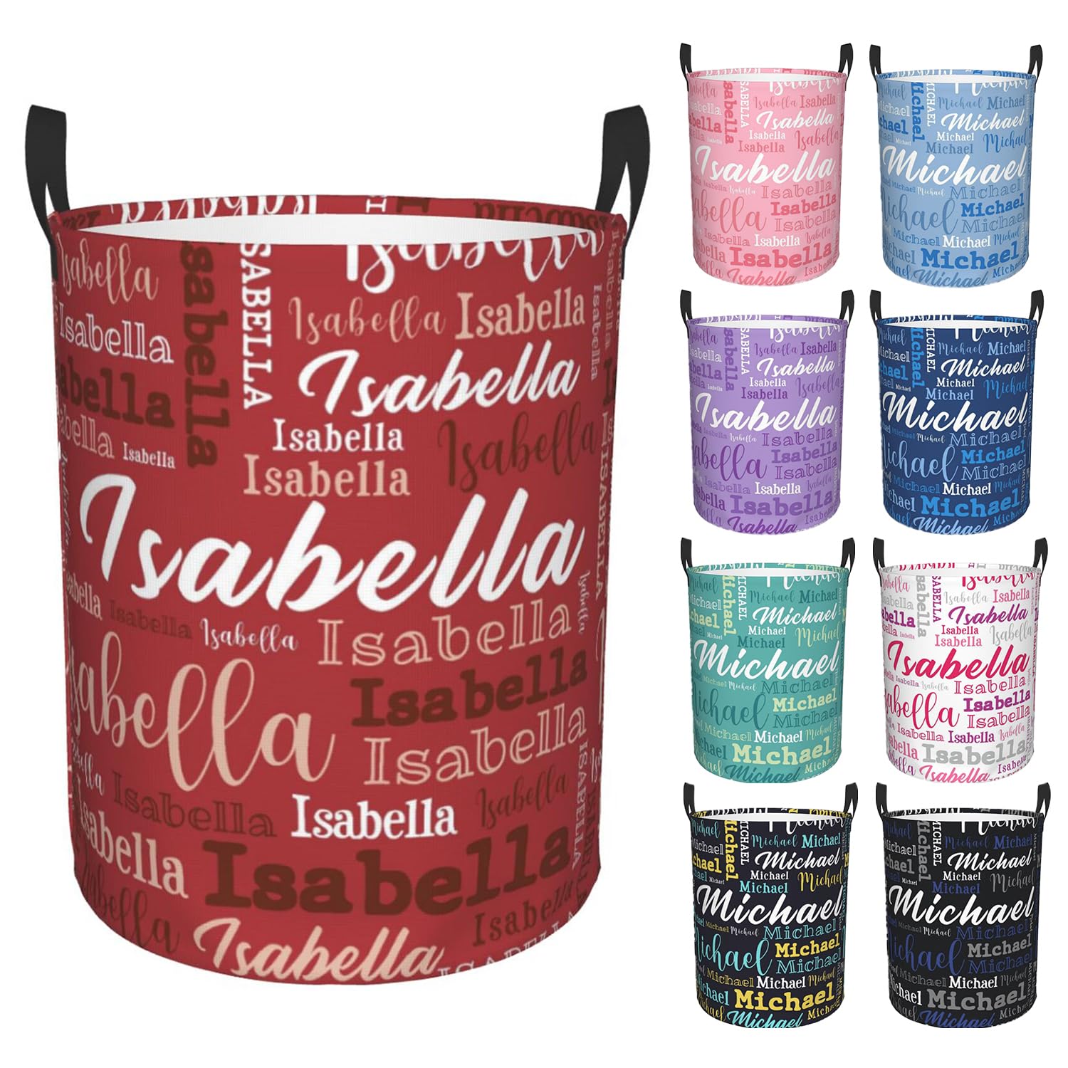 Custom Name Laundry Hamper, Personalized Laundry Baskets with Name for Boys Girls Women Men, Customized Collapsible Dirty Clothes Hamper Easy Storage Gifts for Bedroom Bathroom Living Room