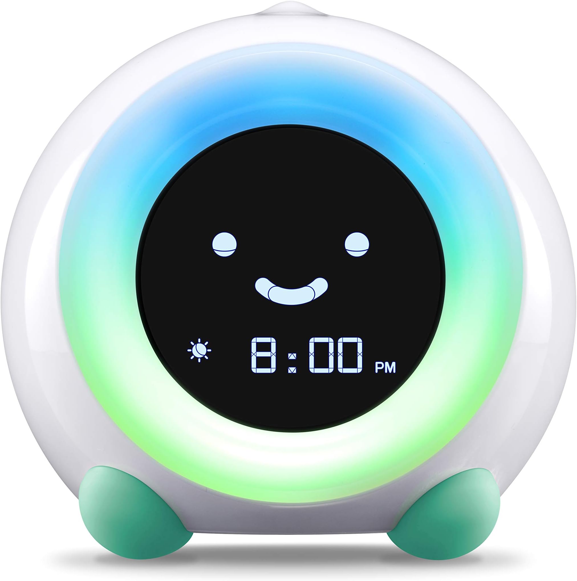 LittleHippo Mella: Kids Alarm Clock, Ready to Rise Children's Sleep Trainer, Night Light, Sound Machine and OK to Wake for Toddlers and Kids - Tropical Teal (Updated 2025)