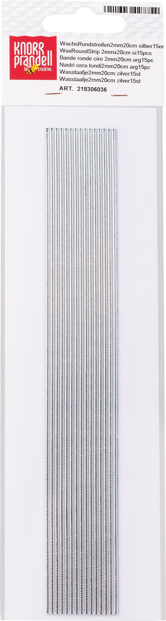 Knorr Prandell 2 mm x 20 cm 15-Piece Decorative Wax Stripes, Silver
