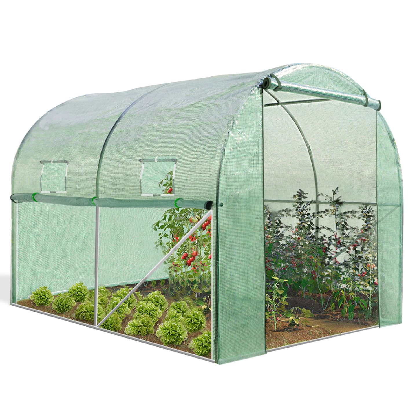 IDMarket - Serre Tunnel de Jardin 4 Saisons 6M² Verte Gamme maraîchère Roma 2x3M